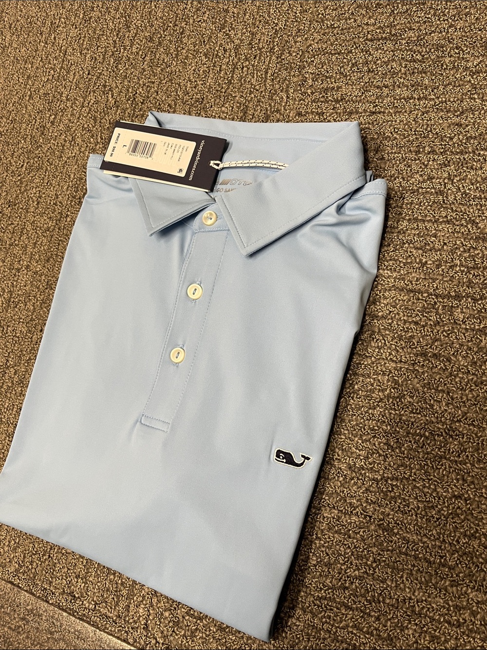 Vineyard Vines Men’s Sky Blue Sankaty Performance Polo!  New. Large. On The Go!